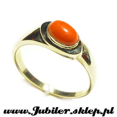 Jeweller shop,gifts,14k, Gold ring with coral