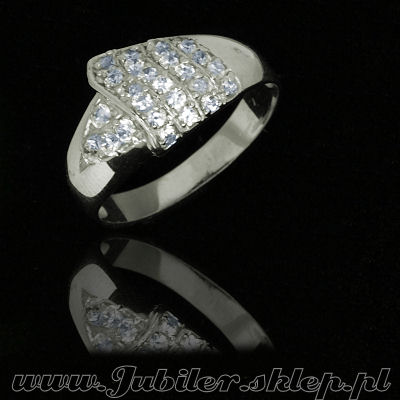 Jeweller shop, Ring of white gold with zircons