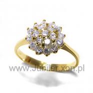 Gold ring with zircons,