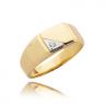 Gold signet ring with zircon