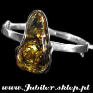 Silver bracelet with an amber
