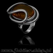 Silver ring with an amber