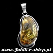 Jeweller shops, gifts, Silver Pendant with an amber