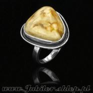 Silver ring with an amber