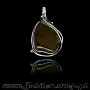 Silver Pendant  with an amber
